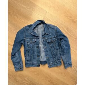 Vintage‎ 80's Big Mac Denim Jean Jacket Heavy Work Wear Dark Blue Trucker Size s